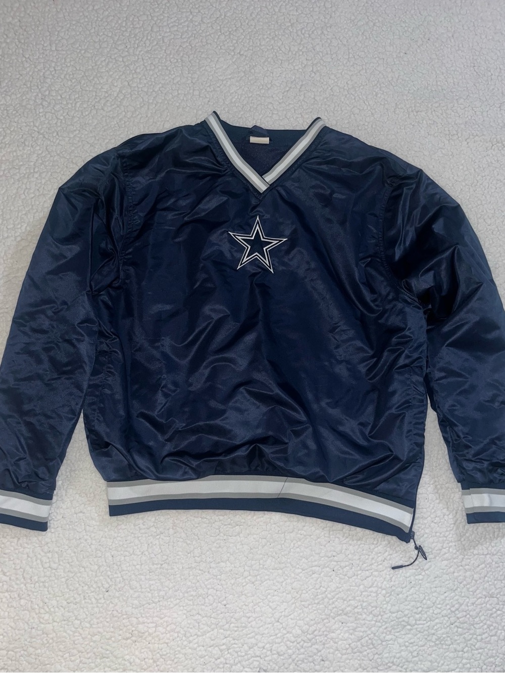 NFL Navy V-Neck Pullover with White Trim and Star Logo